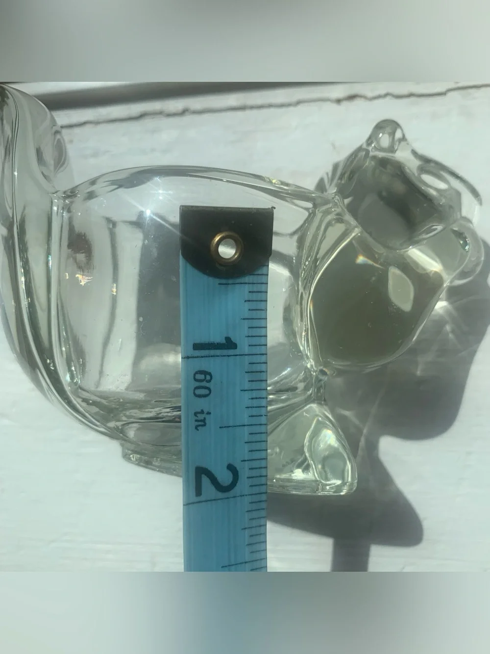 Adorable Vintage AVON clear glass chipmunk squirrel eating acorn candle holder